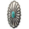 Rita Lee, Earrings, Concho Design, Kingman Turquoise, Navajo Handmade, 2 1/2"