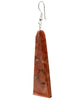 Jameson Pete, Apple Coral Tab Earrings, French Hooks, Navajo Handmade, 3 1/4"