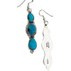 Marcella James, Earring, Sonoran Rose Turquoise, Silver, Navajo Handmade, 2"