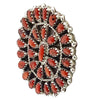 Eldon James, Earring, Mediterranean Coral, Cluster, Navajo Handmade, 1 1/2"