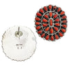 Eldon James, Earring, Mediterranean Coral, Cluster, Navajo Handmade, 1 1/2"