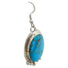 Marcella James, Earrings, Kingman Turquoise, Silver, Navajo Handmade, 3"