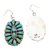 Zeita Begay, Pierced Earrings, Dangle, Turquoise Cluster, Navajo Made, 2 1/4"