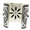 Herman Smith, Bracelet, Wide, Stamping, Turquoise, Navajo Handmade, 6 3/4"