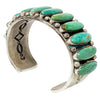 Leslie Nez, Bracelet, Kingman Turquoise, Stamping, Heavy, Navajo Handmade, 7"