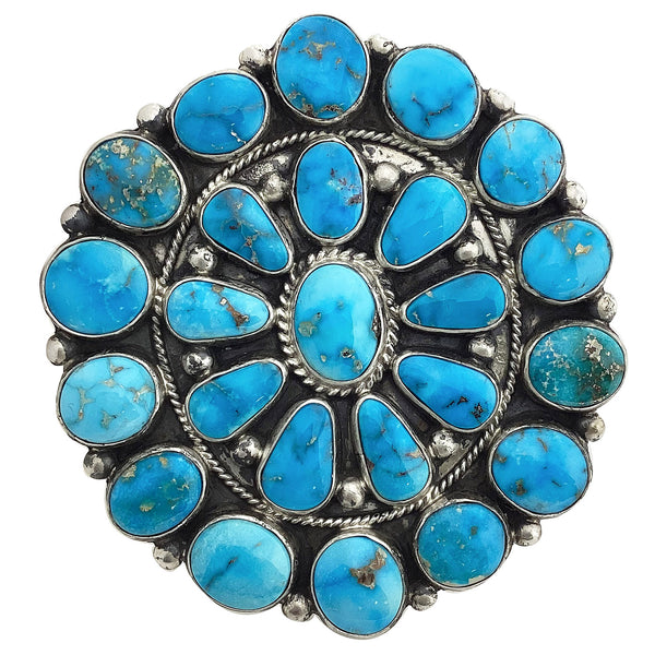 Tyler Brown, Cluster Ring, Sonoran Rose Turquoise, Big, Navajo Handmade, 9