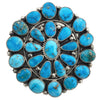 Tyler Brown, Cluster Ring, Sonoran Rose Turquoise, Big, Navajo Handmade, 9