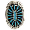 Gerald Etsate, Cluster Ring, Kingman Turquoise, Needlepoint, Zuni Handmade, 8