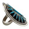 Gerald Etsate, Cluster Ring, Kingman Turquoise, Needlepoint, Zuni Handmade, 8