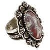 Aaron John, Ring, Crazy Lace Agate, Sterling Silver, Navajo Handmade, 11