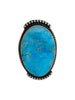 Herman Smith, Ring, Revival Style, Easter Blue Turquoise, Navajo Handmade, 7 1/2