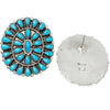 Eldon James, Cluster Earring, Kingman Turquoise, Navajo Handmade, 1 1/2"