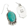 Marcella James, Earrings, Turquoise Mountain, Silver, Navajo Handmade, 2"