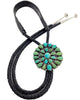 Tyler Brown, Bolo Tie, Cluster, Sonoran Gold Turquoise, Navajo Handmade, 45"