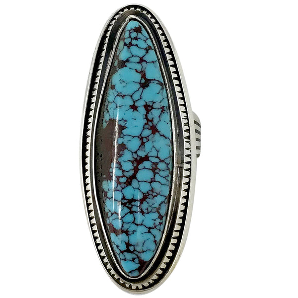 Leonard Nez, Ring, Egyptian Turquoise, Double Stack, Sterling Silver, Navajo, 11