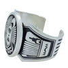 Kary Begay, Bracelet, Sterling Silver, Overlay, Large Size, Navajo Made, 7 1/8"