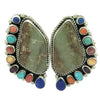 Vernon, Clarissa Hale, Earrings, Turquoise, Lapis, Shell, Coral, Navajo Made, 2"
