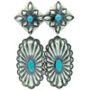 Rita Lee, Large Dangle Earrings, Kingman Turquoise, Navajo Handmade, 4" x 1 3/8"