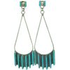 Ashley Laate, Earrings, Sleeping Beauty Turquoise, Needlepoint, Zuni, 2 7/8"