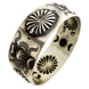 Elvira Bill, Bangle Bracelet, Stamping, Old Style, Silver, Navajo Made, 8 1/4"