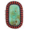 Ernest Roy Begay, Bracelet, Mediterranean Coral, Turquoise, Navajo Made, 7 1/4"