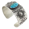 Edison Sandy Smith, Bracelet, Stamping, Kingman Turquoise, Navajo Handmade, 7”