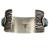 Darrell Cadman, Stamped Bracelet, Kingman Turquoise, Navajo Handmade, 7 1/2"