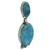 Selena Warner, Earrings, Kingman Turquoise, Silver, Navajo Handmade, 1 3/4"