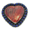 Anthony Skeets, Heart Ring, Spiny Oyster Shell, Lapis, Navajo Handmade, 8