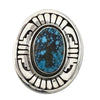 Leonard Nez, Ring, Kingman Turquoise, Silver Overlay, Navajo Handmade, 9 ½