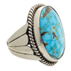 Phillip Yazzie, Ring, Turquoise Mountain, Sterling Silver, Navajo Handmade, 10 1/2