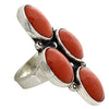 Navajo Handmade Ring, Mediterranean Coral, Navajo Handmade, Hallmark MGD, 9