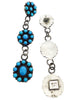 Devin Brown, Dangle Earrings, Kingman Turquoise, Navajo Handmade, 3 7/8"