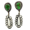 Julian Chavez, Dangle Earrings, Sonoran Gold Turquoise, Navajo Handmade, 2 1/4"