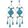 Bryant Othole, Dangle Earrings, Sleeping Beauty Turquoise, Zuni Handmade, 4 1/8"