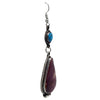 Linda Montoya, French Hook Earrings, Turquoise, Shell, Navajo Handmade, 2 7/8"