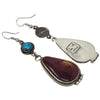 Linda Montoya, French Hook Earrings, Turquoise, Shell, Navajo Handmade, 2 7/8"