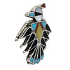 Adrian Wallace, Earring, Thunderbird, Multi Stone Inlay, Zuni Handmade, 1 1/4"