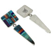 Olivia Whitethorne, Earrings, Turquoise, Mosaic Inlay, Navajo Handmade, 3 3/8"