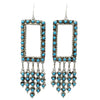 Wayne Johnson Jr, Earrings, Sleeping Beauty Turquoise, Zuni Handmade, 3 1/2"