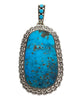 Larry Etcitty, Pendant, Kingman Turquoise, Cluster, Navajo Handmade, 5"