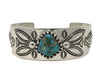 Arland Ben, Bracelet,Coin Silver,Stone Cabin Turquoise,Navajo Handmade, 7