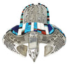 Hank Whitethorne, Bracelet, Eagle, Multi Stone Inlay, Navajo Handmade, 6 5/8"