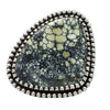 Landon Secatero, Ring, Royal Web Turquoise, Stamping, Navajo Handmade, 8 1/2