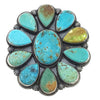 Anthony Skeets, Cluster Ring, Kingman Turquoise, Navajo Handmade, Adjustable