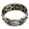 Elvira Bill, Bangle Bracelet, Stamping, Brushed Silver, Navajo Handmade, 8 1/4"