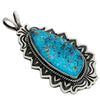 Bo Reeves, Pendant, Kingman Turquoise, Stamping, Navajo Handmade, 2 1/8"