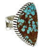 Landon Secatero, Ring, Number Eight Turquoise, Silver, Navajo Handmade, 6