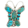 Tyler Brown, Butterfly Ring, Sonoran Rose Turquoise, Silver, Navajo Handmade, 9