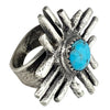Lester James, Cast Ring, New Mexico Zia, Sterling Silver, Navajo Handmade, 6